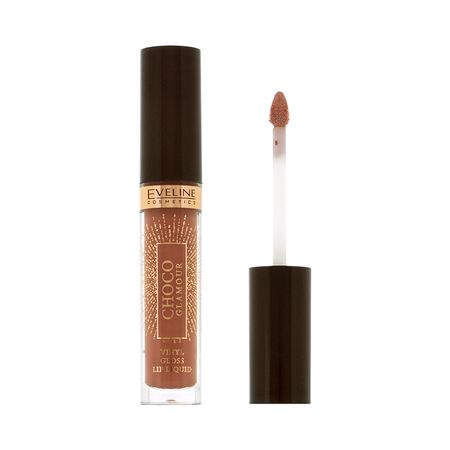 Помада для губ EVELINE CHOCO GLAMOUR виниловая жидкая тон 03 toffee chocolate