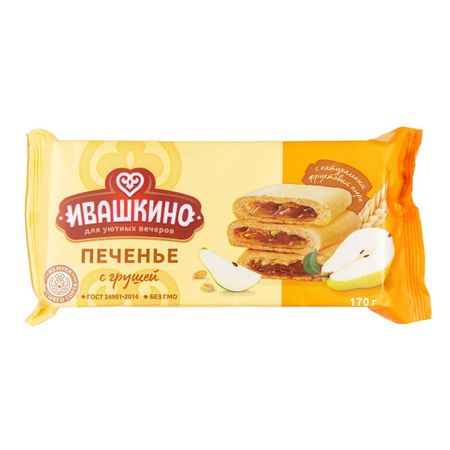 Печенье Ивашкино сдобное с начинкой груша 170г