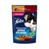 Влажный корм Felix «Двойная вкуснятина» для кошек, индейка/печень в желе, пауч