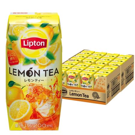 Lipton Lemon Tea 200 мл Напиток в бумажной упаковке Напиток хранится при комнатной температуре x 24 бутылки [Температура чая]