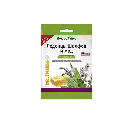 Доктор Тайсс Леденцы С Витамином С Пак.75Г №1 Шалфей-Мед