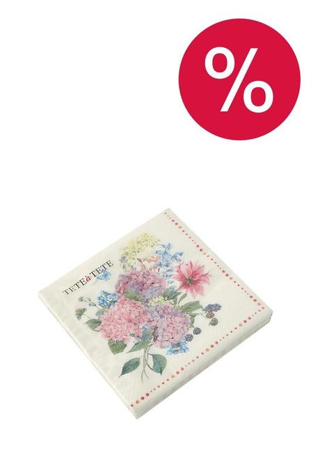 Салфетки 3-х слойные букет из гортензий 20 шт Paw 270₽