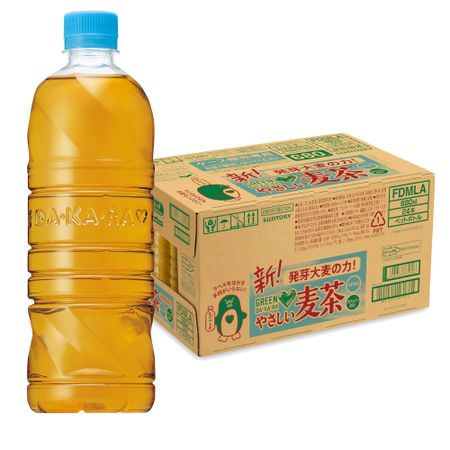Чай Suntory Green Dakara Easy Barley Tea без этикетки, ячменный чай, ПЭТ-бутылка 680 мл x 24 бутылки