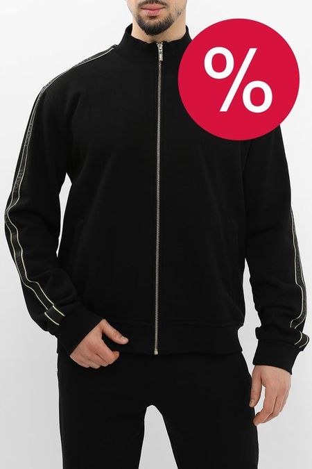 Толстовка хлопковая на молнии с тесьмой на рукавах Karl Lagerfeld 17990₽