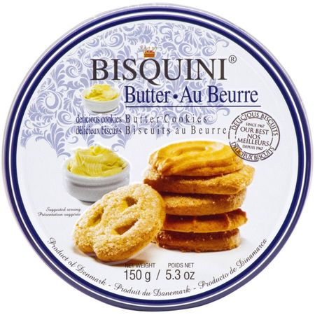 Печенье Bisquini ассорти сливочное жестяная банка 150 г