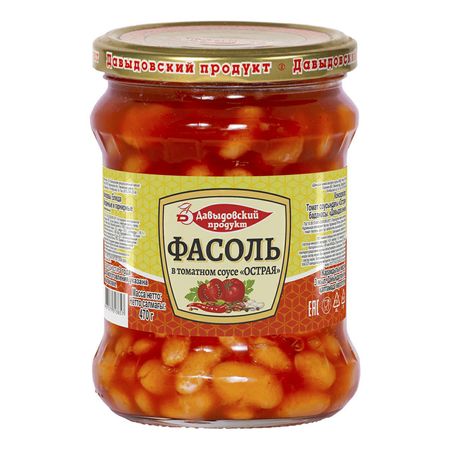 Фасоль в томатном соусе Давыдовский продукт острая, 470 г