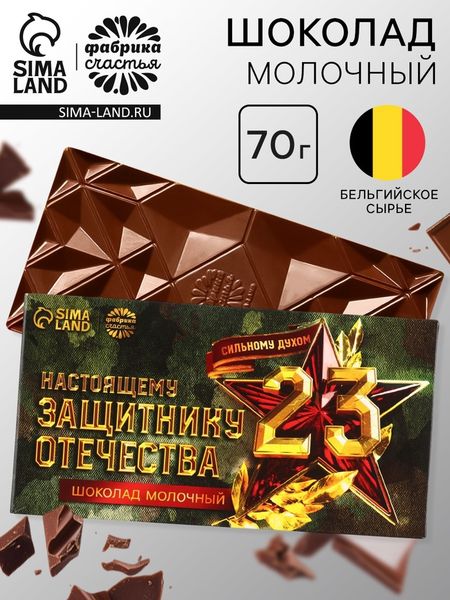 Молочный шоколад «Настоящему защитнику», 70 г.