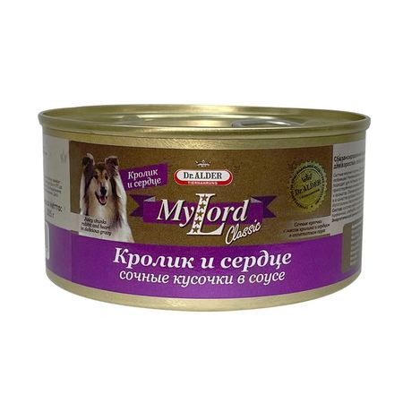 Dr Alder aposs My Lord Classic влажный корм для собак с кроликом и сердцем в консервах - 325 г 3019₽