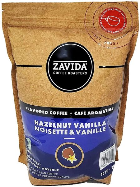 Кофейные зерна ZAVIDA Hazelnut Vanilla Whole Bean 907 г x 4 шт. Ароматизированный кофе