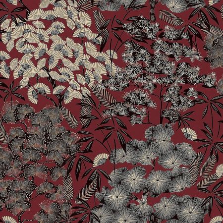 Обои Grandeco Ciara A 63003 Винил на флизелине 0531005 КрасныйБронзовыйЧерный ЛистьяЦветы 2090₽