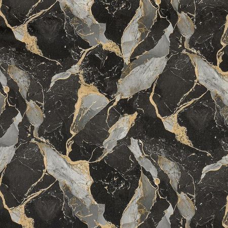 Обои Fipar Gold R 23601 Винил на флизелине 1061005 СерыйЗолотоЧерный Мрамор 5000₽