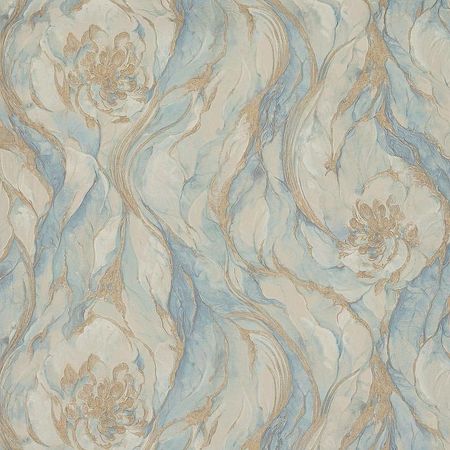 Обои Fipar Gold R 23623 Винил на флизелине 1061005 БежевыйБирюзовыйЗолото МраморЦветы 5000₽
