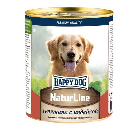 Happy Dog Natur Line консервы для взрослых собак с чувствительным пищеварением с телятиной и индейкой - 970 гр х 12 шт 6 шт 6 шт 2406₽