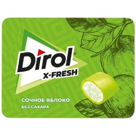Резинка жевательная Dirol сочное яблоко 16 г
