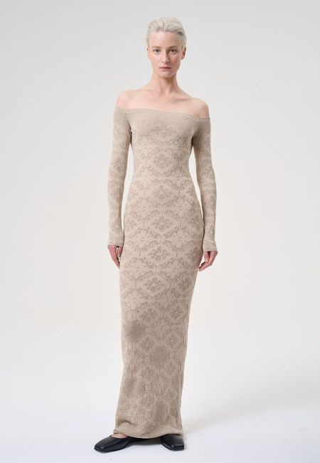 Платье ажурное бежевое SERAYA