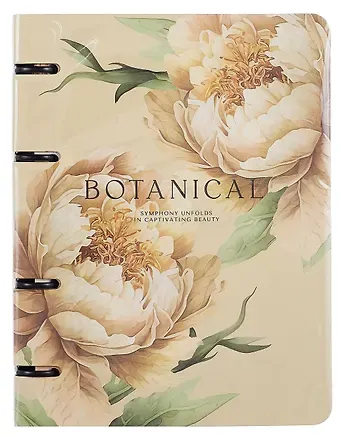Тетрадь 120л кл. "Peony", желтый, на кольцах, мел.картон, микротекстурирование, ламинация