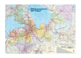Карта настенная. Ленинградская область. Масштаб 1:450 000