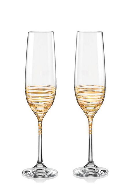 Набор из 2 бокалов для шампанского Золотая спираль 190 мл Crystalex 1730₽