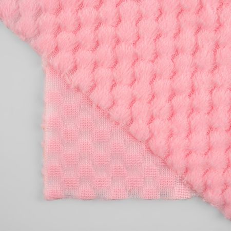 Лоскут плюш «Соты», 50×50 см, 220 г/м, розовый №34