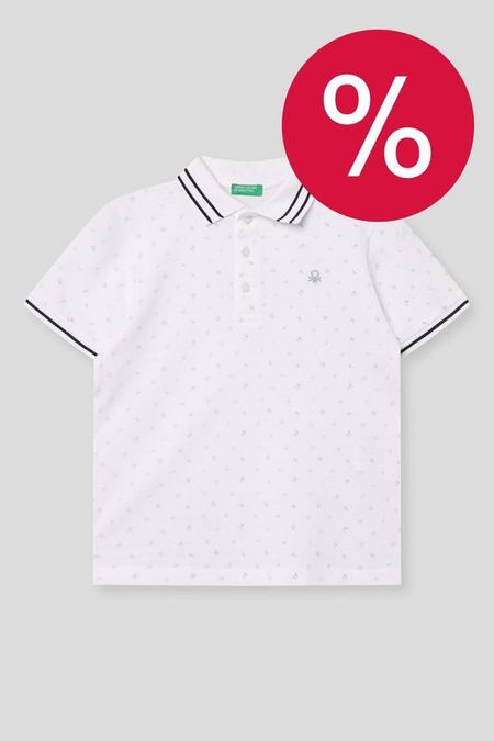 Поло хлопковое с принтом Benetton 1790₽