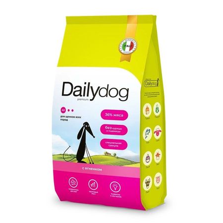 Dailydog сухой корм щенков всех пород с ЯГНЕНКОМ - 3 кг 1252₽