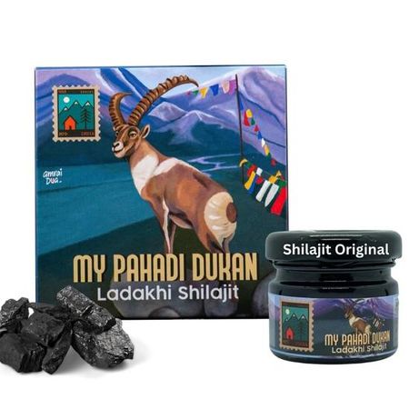 MY PAHADI DUKAN 100% чистое ладакхское мумие 40 г | Настоящее гималайское мумие для повышения выносливости, силы и выносливости | Протестировано в лаборатории