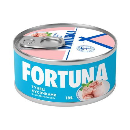 Тунец FORTUNA кусочками в собственном соку 185 г