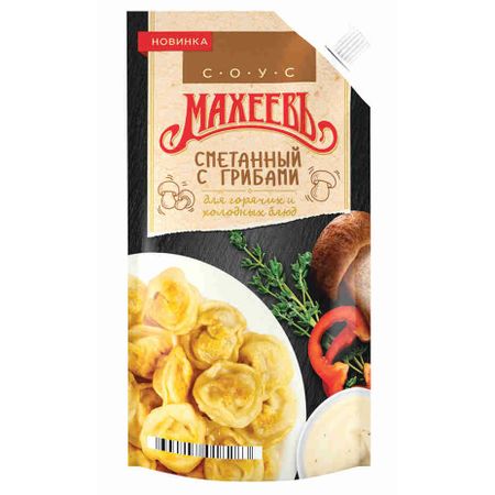 Соус майонезный Махеевъ Сметана с грибами 25% 200 мл
