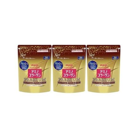 Meiji Premium Amino Collagen премиальный коллаген, 3 пачки по 196 гр