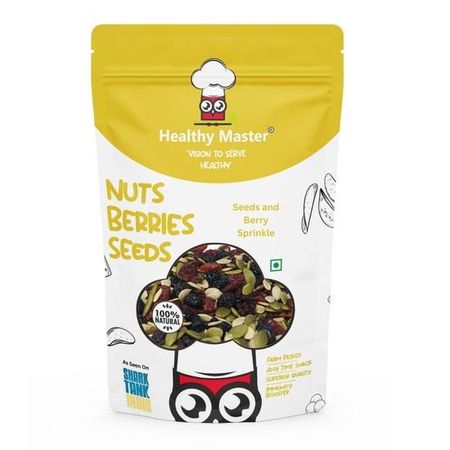 Посыпка из семян и ягод Healthy Master - 1 кг | Натуральные сушеные ягоды для кето-диеты | Обезвоженная смесь семян и ягод премиум-класса