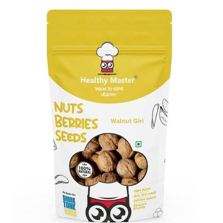 Healthy Master 100% натуральный сушеный грецкие орехи Giri - 1 кг | Akhrot Giri | Полезно и вкусно | Грецкие орехи без скорлупы | Легкие половинки грецких орехов