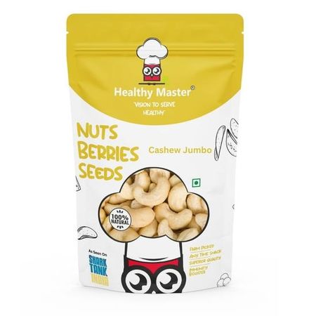 Орехи кешью Healthy Master - Jumbo 1 KG | 100 % натуральные сушеные орехи | Цельные кешью высшего качества | Высокое содержание клетчатки | Вкусные орехи кешью
