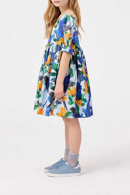 Платье хлопковое с пышным рукавом и принтом Molo 9352₽