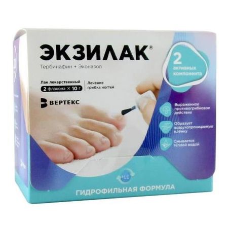 ЭКЗИЛАК лак для ногтей фл. 10 гр №2 + пилочки №30