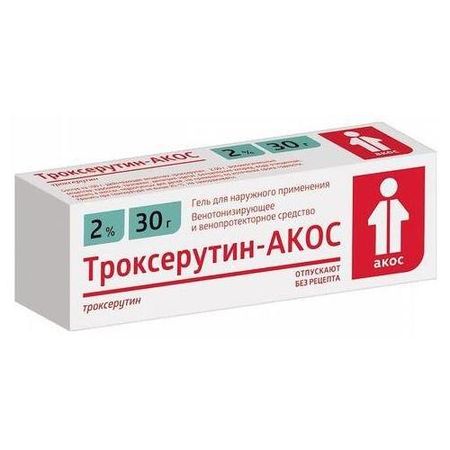 ТРОКСЕРУТИН АКОС гель 2% туба 30 гр