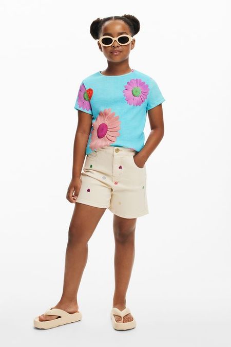 Шорты хлопковые с принтом Desigual 4717₽