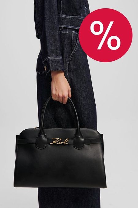 Сумка сэтчел кожаная Signature Karl Lagerfeld 26290₽