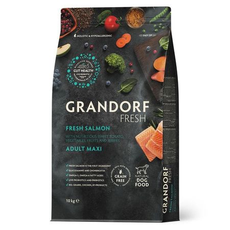 Grandorf Fresh Dog Adult Maxi сухой корм для взрослых собак крупных пород с ЛОСОСЕМ и бататом - 10 кг 9154₽