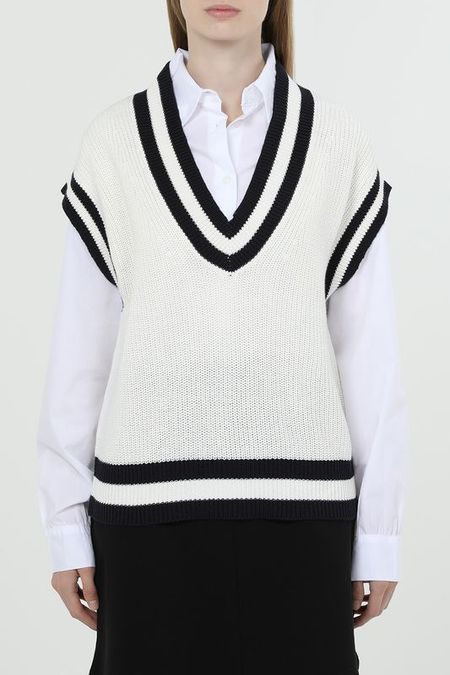 Жилет вязаный с контрастными деталями Piombo 1890₽