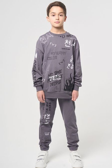 Комплект из свитшота и брюк с принтом Smena 1822₽