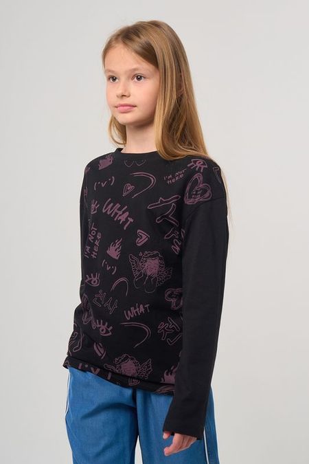 Лонгслив хлопковый принтом Smena 697₽
