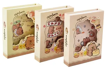 Записная книжка А6+ 46л лин. "Yummy Capybara" карт.коробка с замочком, ассорти