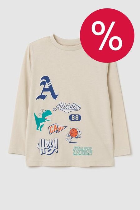 Лонгслив хлопковый с принтом OVS 440₽