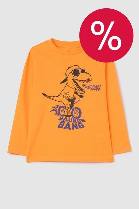 Лонгслив хлопковый с принтом OVS 440₽