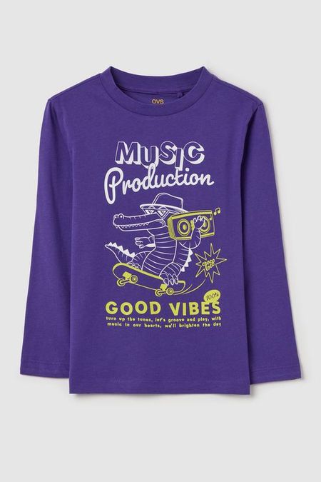 Лонгслив хлопковый с принтом OVS 465₽