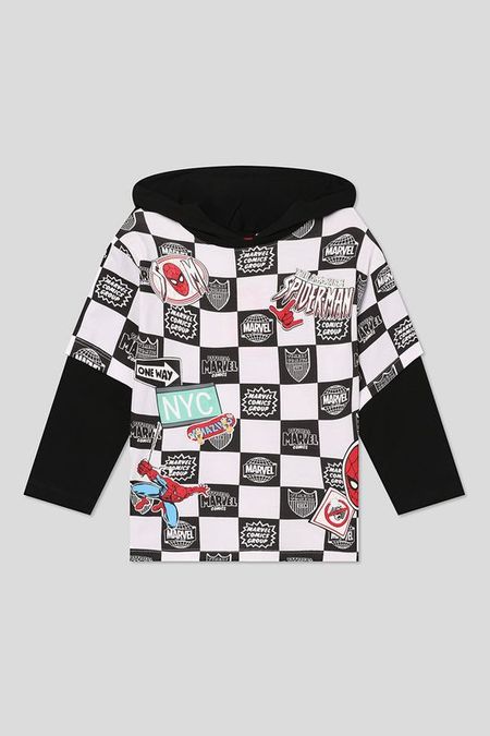 Лонгслив хлопковый с капюшоном и принтом Desigual 2617₽