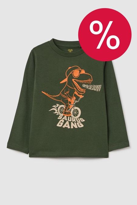 Лонгслив хлопковый с принтом OVS 620₽