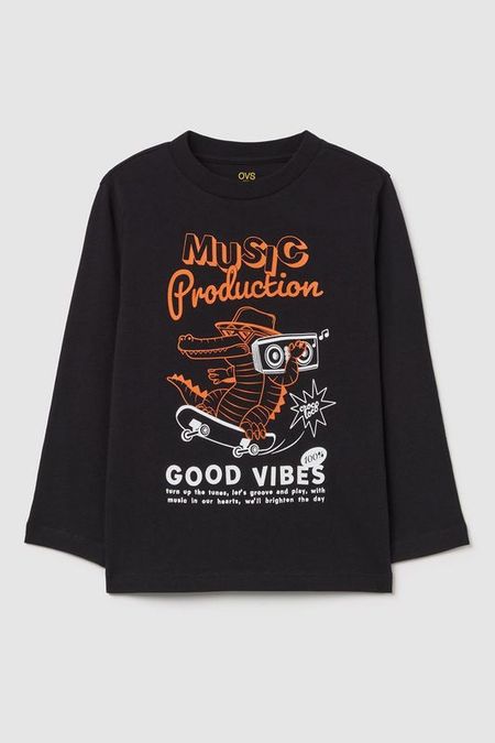 Лонгслив хлопковый с принтом OVS 620₽