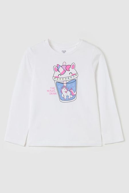 Лонгслив хлопковый с принтом OVS 517₽