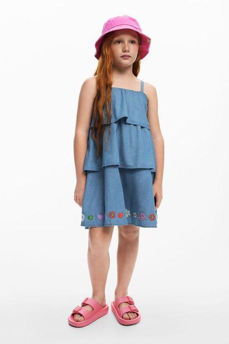 Сарафан джинсовый с воланами и вышивкой Desigual 4717₽